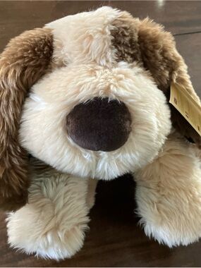 Keel Toys NWT Simply Soft Laying Patch Dog Plush